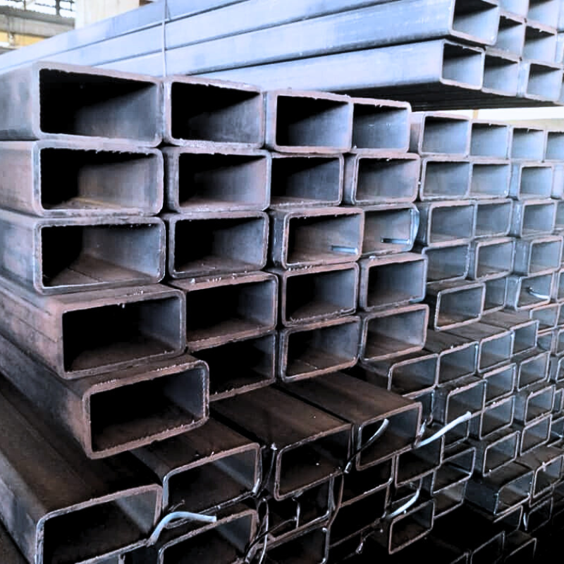 Steel beams stacked for construction use